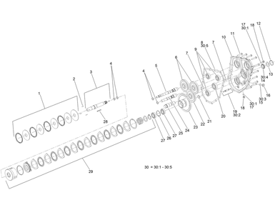 Gear Case And Clutch Assembly  Transmission Assembly Diagram and Parts List for 74072 403226744-404399999 Toro Lawn Mower