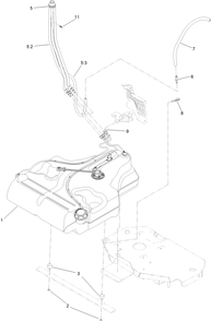 Fuel System Assembly Diagram and Parts List for 74942TE 400000000-402364842 Toro Lawn Tractor