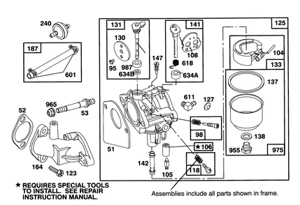 Engine Briggs & Stratton Model 254707-0128-01 Diagram and Parts List for 71200 3900001 - 3999999 Toro Lawn Tractor