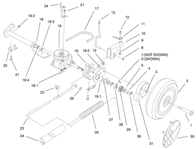 Deck Suspension Assembly Diagram and Parts List for 20823 9900001 - 9999999 Toro Lawn Mower