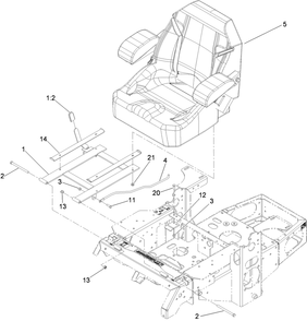Seat Mounting Assembly Diagram and Parts List for 74450TE (310000001-310999999)(2010) Toro Lawn Mower
