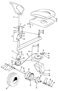 58" Professional Sulky Assembly Parts List Diagram and Parts List for 3102 7000001 - 7999999 Toro Lawn Tractor Accessories