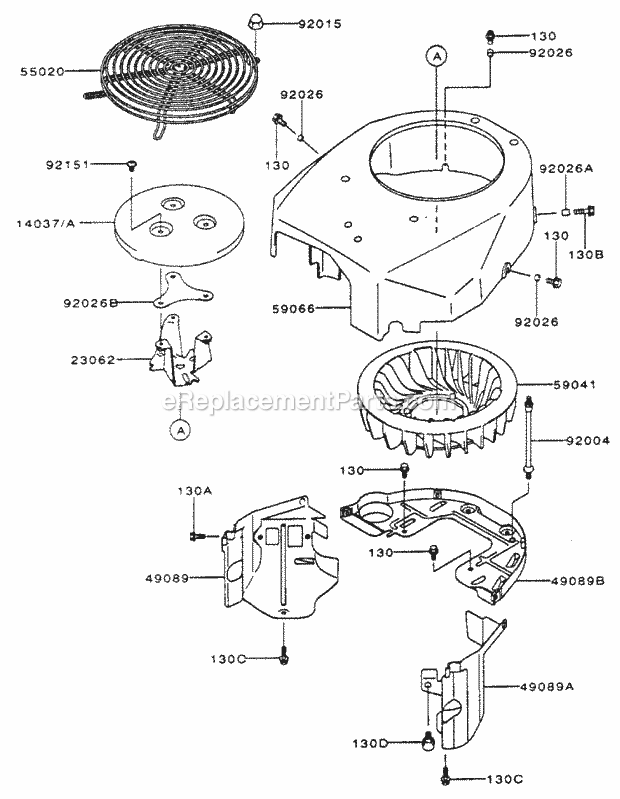 Cooling Equipment Assembly Kawasaki Fh601v-Ds Diagram and Parts List for 74179 230007001-230999999 Toro Lawn Mower