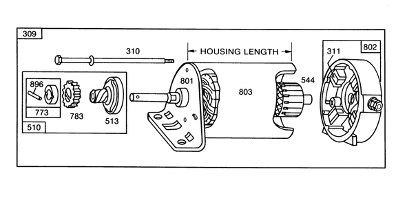 Engine Briggs & Stratton Model 253707-0157-01 Diagram and Parts List for 57365 6000001 - 6999999 Toro Lawn Tractor