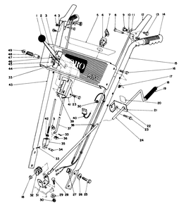 Handle Assembly Diagram and Parts List for 38056C 9000001 - 9999999 Toro Snow Blower