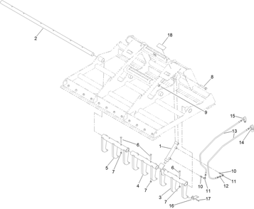 Hydraulic Scarifier Leveler Assembly Diagram and Parts List for 22551  Toro Lawn Tractor Accessories