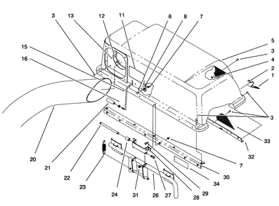 Cover And Chute Assembly Diagram and Parts List for 79202 8900001 - 8999999 Toro Lawn Tractor
