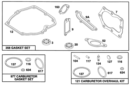 Engine Briggs & Stratton Model 122702-0182-01 Diagram and Parts List for 20907B 4900001 - 4999999 Toro Lawn Mower