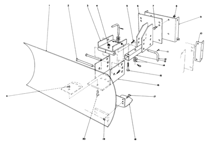 Grader Blade Assembly Model 59099 (Optional) Diagram and Parts List for 38056C 9000001 - 9999999 Toro Snow Blower