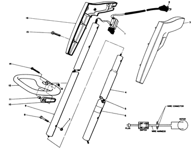 Handle Assembly Diagram and Parts List for 51245 5000001 - 5999999 Toro Trimmer