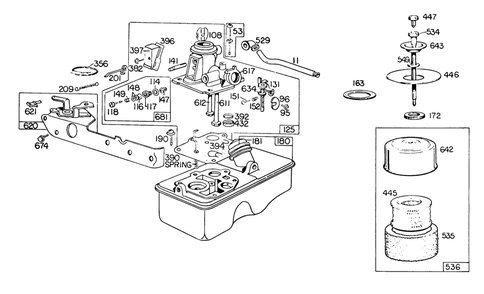 Engine Briggs & Stratton Model 110908-0492-01 Diagram and Parts List for 23450 0000001 - 0999999 Toro Lawn Mower