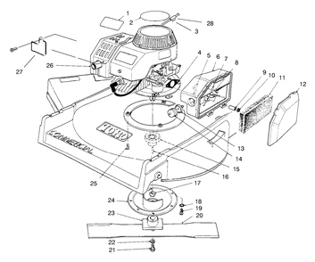Engine Assembly Diagram and Parts List for 22701 790000001 - 799999999 Toro Lawn Mower