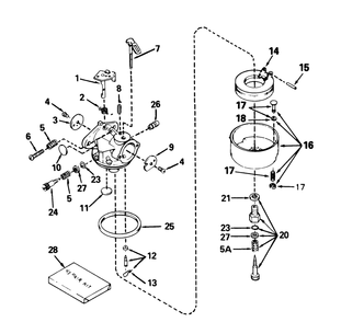 Carburetor Tecumseh No. 632334a Diagram and Parts List for 38540 2000001 - 2999999 Toro Snow Blower