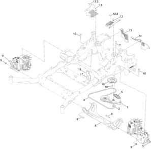Hydraulic Drive Assembly Diagram and Parts List for 72982 414109391 - 999999999 Toro Lawn Tractor