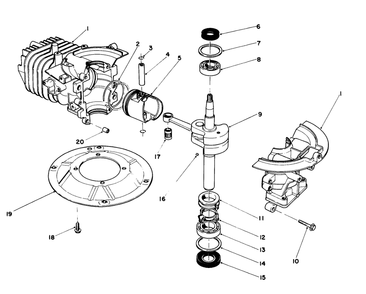 Crankshaft Assembly (Model No. 47pk9) Diagram and Parts List for 16785 0000001 - 0999999 Toro Lawn Mower