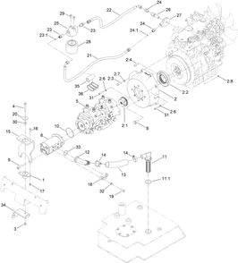 Tandem Pump And Gear Pump Assembly Diagram and Parts List for 22327 412900000 - 999999999 Toro Lawn Tractor Accessories