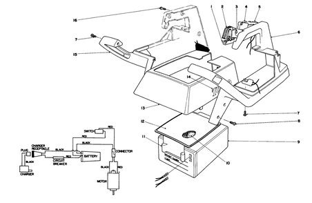 Upper Case Assembly Diagram and Parts List for 51512C 6000001 - 6999999 Toro Trimmer