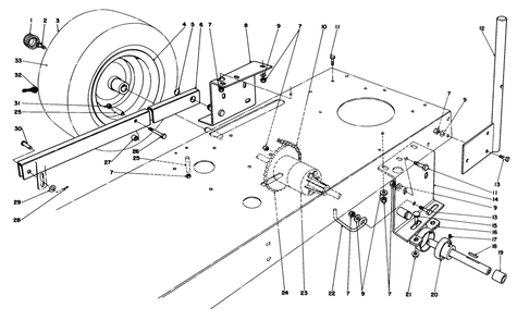 Rear Axle Assembly Diagram and Parts List for 56138 3000001 - 3999999 Toro Lawn Tractor