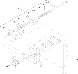 Lh Motion Control Assembly Diagram and Parts List for 74450TE (310000001-310999999)(2010) Toro Lawn Mower