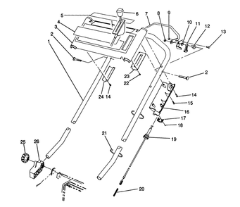 S.P. Handle Assembly (Model No. 20916b) Diagram and Parts List for 20916B 2000001 - 2999999 Toro Lawn Mower