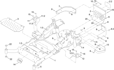 Frame Assembly Diagram and Parts List for 72960 400000000-406397882 Toro Lawn Mower
