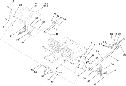 Steering Control Assembly Diagram and Parts List for 74291 (290000001-290999999)(2009) Toro Lawn Mower