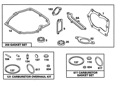 Engine Briggs & Stratton Model 124702-3115-01 Diagram and Parts List for 20214 1000001 - 1999999 Toro Lawn Mower