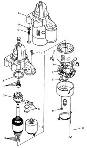 Starter Assembly Diagram and Parts List for Y1-20OE03 2000001 - 2999999 Toro Lawn Tractor