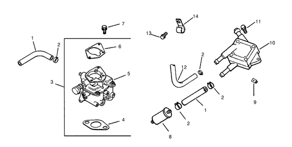 Fuel System Diagram and Parts List for 74187 (200000501-200999999)(2000) Toro Lawn Mower