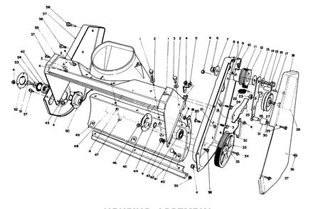Housing Assembly Diagram and Parts List for 38185 4900001 - 4999999 Toro Snow Blower