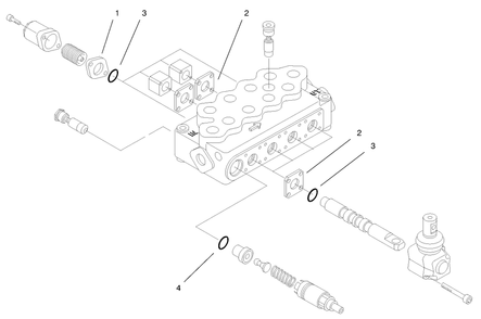 Hydraulic Valve Assembly No. 99-3070 Diagram and Parts List for 22305 991008 - 999999 Toro Lawn Tractor Accessories