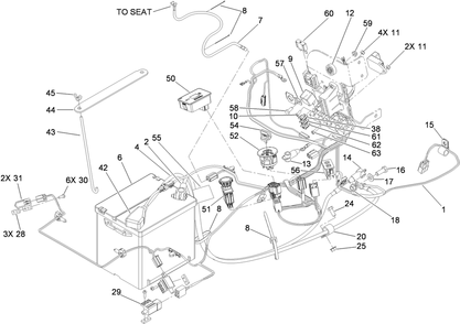 Electrical Assembly Diagram and Parts List for 74269 (311000001-311999999)(2011) Toro Lawn Mower