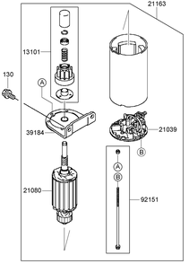 Starter Assembly Diagram and Parts List for 74409TE (280000001-280999999)(2008) Toro Lawn Mower