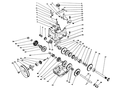 Transmission Assembly No. 66-8030 Diagram and Parts List for 38574 2000001 - 2999999 Toro Snow Blower