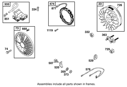 Alternator Assembly Diagram and Parts List for 12004 220000001 - 220999999 Toro Lawn Tractor