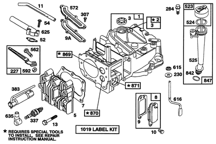 Engine Briggs & Stratton Model 122702-3171-01 Diagram and Parts List for 20433 39000001 - 39999999 Toro Lawn Mower