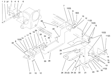Attach A Matic And Hitch Assembly Diagram and Parts List for 73540 8900001 - 8999999 Toro Lawn Tractor