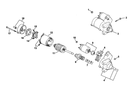 Starting System Diagram and Parts List for 74187 (200000501-200999999)(2000) Toro Lawn Mower