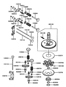 Valves And Camshaft Assembly Diagram and Parts List for 30261TE (240000001-240999999)(2004) Toro Lawn Mower