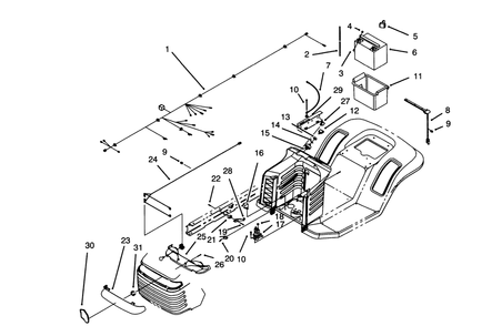 Electrical Assembly Diagram and Parts List for 71205 59000001 - 59999999 Toro Lawn Tractor