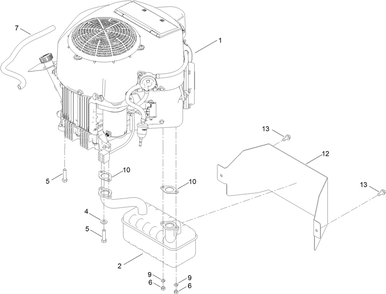 Engine And Muffler Assembly Diagram and Parts List for 76550TA 417330000 - 999999999 Toro Lawn Tractor
