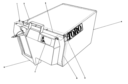 Grass Bag Assembly No. 11-0189 Diagram and Parts List for 20620 8000001 - 8999999 Toro Lawn Mower