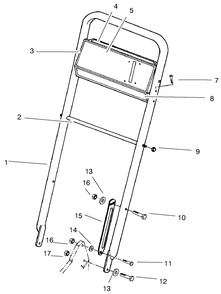 Handle Assembly Diagram and Parts List for 22043 6900001 - 6999999 Toro Lawn Mower