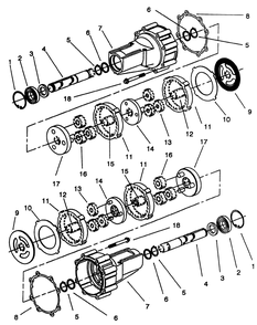 Transmission Eaton Model 751-045 Diagram and Parts List for R2-16BE01 2000001 - 2999999 Toro Lawn Tractor