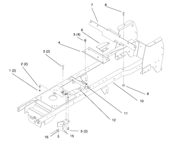 Frame Diagram and Parts List for 72045 8900001 - 8900399 Toro Lawn Tractor