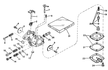 Carburetor No. 631887 Engine Model Ah520 Type 1585b Unit Model 38225 (Used On Units With Serial Diagram and Parts List for 38235 0000001 - 0999999 Toro Snow Blower