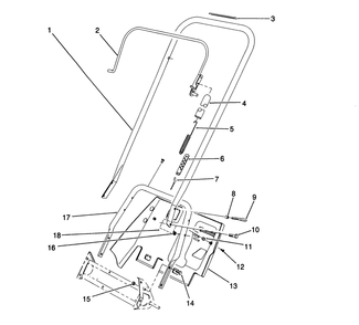 Handle Assembly Diagram and Parts List for 38195 2000001 - 2999999 Toro Snow Blower