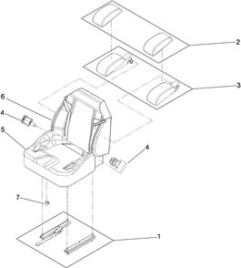 Seat Assembly Diagram and Parts List for 74955CP (290000001-290999999)(2009) Toro Lawn Mower