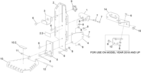 Universal Mount Assembly No. 145-3688 Diagram and Parts List for 145-3688  Toro Lawn Tractor
