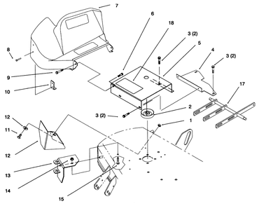 42" Deck Components Assembly Diagram and Parts List for 79301 6900001 - 6999999 Toro Lawn Tractor Accessories